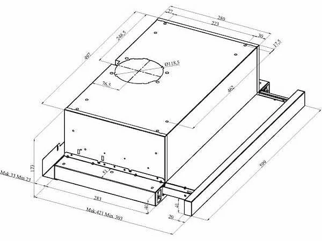 Amica fh 664 620 s eek : flatpanel afzuigkap - afbeelding 9 van  9