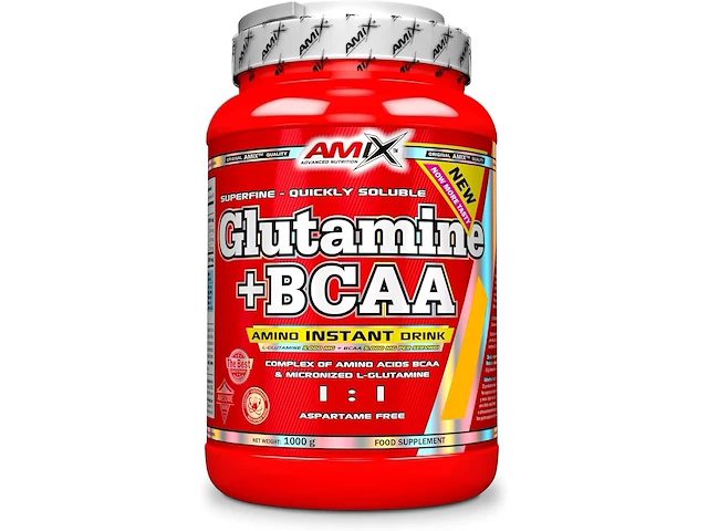 Amix glutamine + bcaa voedingssupplement (1000 gr) - afbeelding 1 van  1