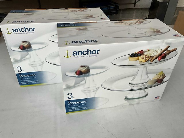 Anchor hocking presence 3-delig serveer plateau set (2x) - afbeelding 1 van  5