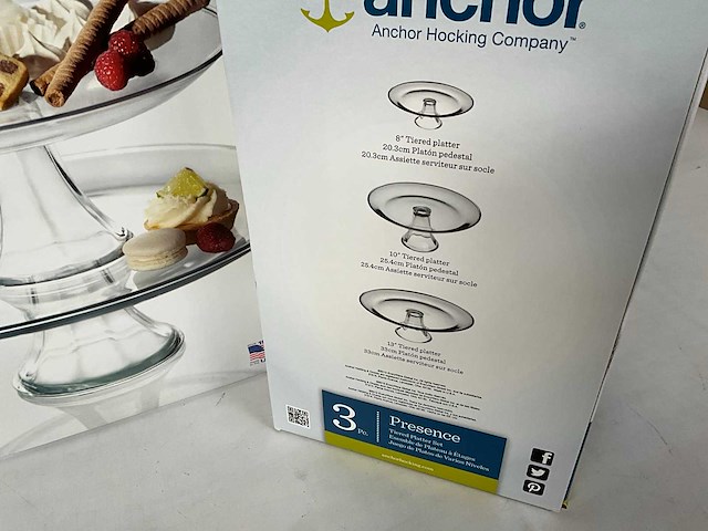 Anchor hocking presence 3-delig serveer plateau set (2x) - afbeelding 4 van  5