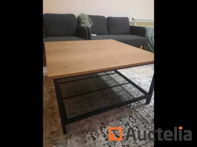 Anders industrieën salon tafel hout en staal - afbeelding 4 van  4