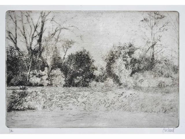 André roelant - landschap - ets - afbeelding 1 van  6