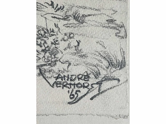 André verhorst - hoeve met korenschoven - potloodtekening - afbeelding 4 van  9