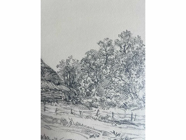 André verhorst - hoeve met korenschoven - potloodtekening - afbeelding 9 van  9