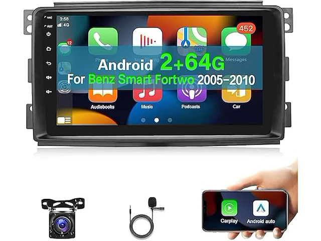 Android autoradio voor mercedes benz smart fortwo (2005-2010) - afbeelding 1 van  5