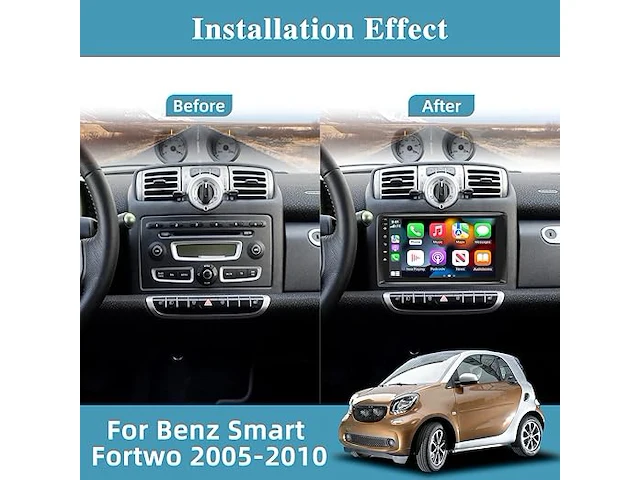 Android autoradio voor mercedes benz smart fortwo (2005-2010) - afbeelding 3 van  5