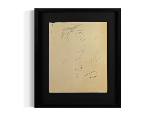 Andy warhol - male head - originele tekening - afbeelding 1 van  1