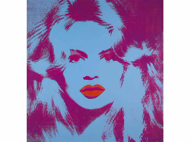 Andy warhol (after)-brigitte bardot, 1974 - 50x50 cm - gelimiteerd & certificaat - afbeelding 1 van  6