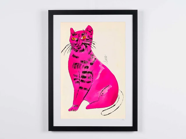 Andy warhol's (after) - sam the cat n°2 - 70x50 cm - limited edition & certificaat - afbeelding 1 van  6