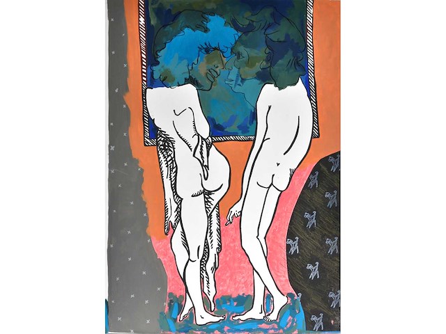 Ángel ramírez - heads in the clouds - gemengde techniek - 1995 - afbeelding 1 van  14