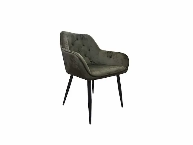 Anna green velvet - dining chairs (4x) - afbeelding 1 van  4