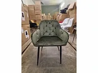 Anna green velvet - dining chairs (4x) - afbeelding 3 van  4