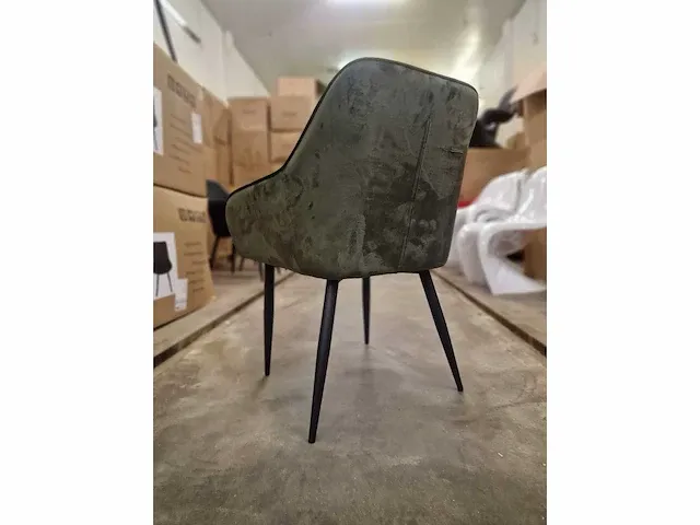 Anna green velvet - dining chairs (4x) - afbeelding 4 van  4