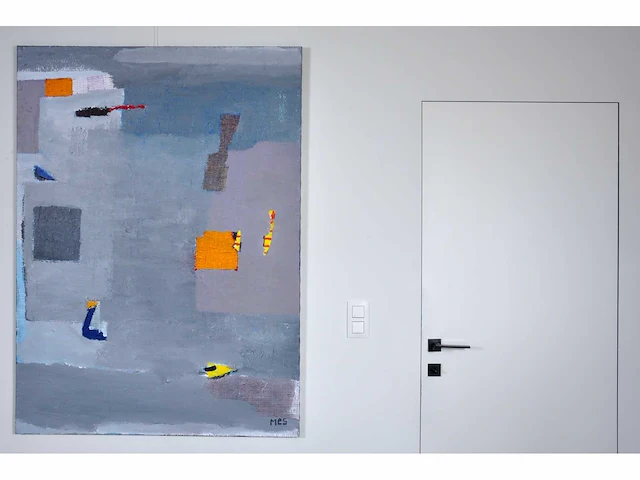 Anna mes - abstracte compositie - gemengde techniek op doek - afbeelding 4 van  15