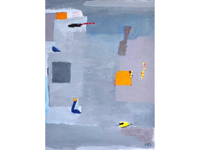 Anna mes - gemengde techniek op doek - 150x110 cm - afbeelding 1 van  15