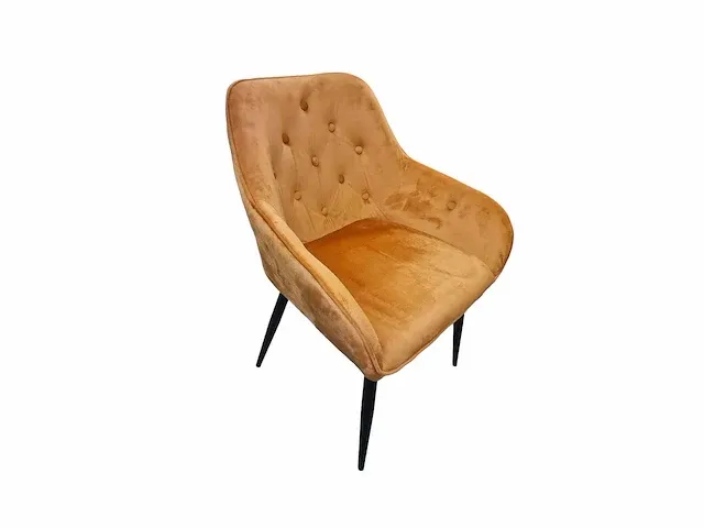 Anna orange velvet - dining chair (4x) - afbeelding 1 van  5
