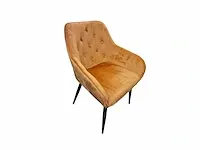 Anna orange velvet - dining chair (4x) - afbeelding 1 van  5