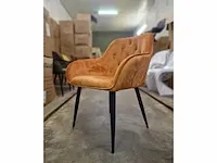 Anna orange velvet - dining chair (4x) - afbeelding 2 van  5