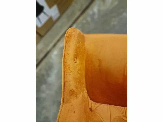Anna orange velvet - dining chair (4x) - afbeelding 4 van  5