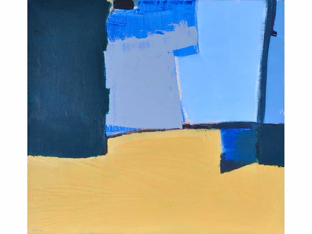 Anneke umbgrove – abstracte compositie - olie op doek - afbeelding 2 van  8