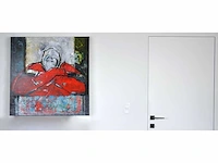 Annette van roosmalen - nadenken - gemengde techniek op doek - afbeelding 2 van  13