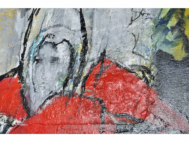 Annette van roosmalen - nadenken - gemengde techniek op doek - afbeelding 12 van  13