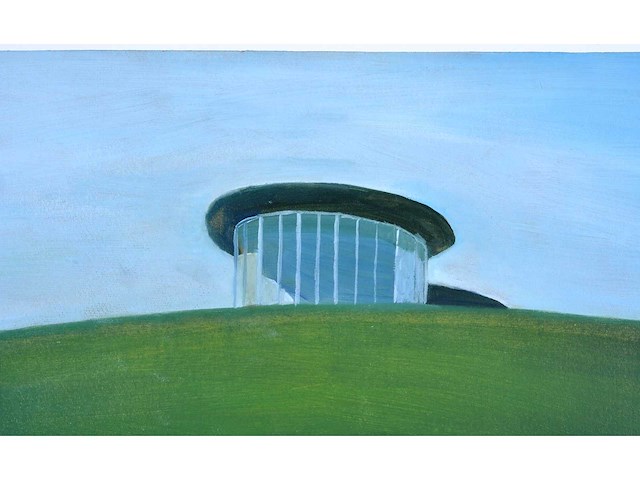 Anoniem - glooiend groen landschap - acryl op papier - afbeelding 5 van  8