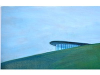 Anoniem - glooiend groen landschap - acryl op papier - afbeelding 6 van  8