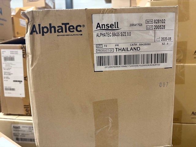 Ansell - alphatec 58-435 - chemisch bestendige werkhandschoenen maat 9 (216x) - afbeelding 3 van  3