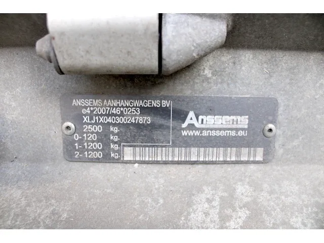 Anssems aanhangwagen xlj1x040300247873 - afbeelding 6 van  8