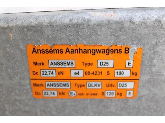 Anssems aanhangwagen xlj1x040300247873 - afbeelding 7 van  8