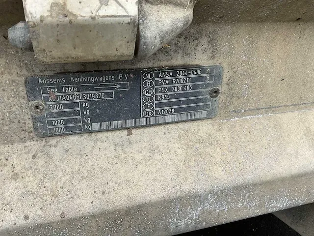 Anssems psx2-2000 geremde aanhangwagen - afbeelding 4 van  5