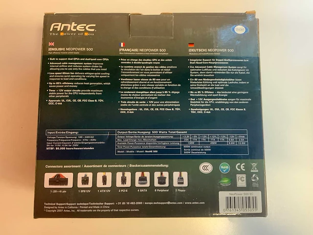 Antec neopower 500 computer voeding (2x) - afbeelding 3 van  6