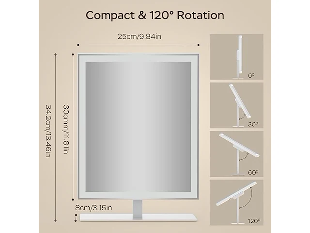Antenlicht make-upspiegel met verlichting - afbeelding 2 van  3
