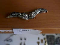 Antiek broche met steentjes - afbeelding 1 van  1