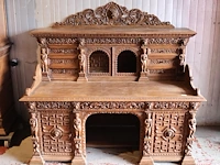 Antiek bureau met houtsnijwerk - afbeelding 7 van  7