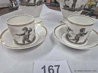 Antiek deel koffieservies - afbeelding 2 van  3