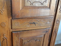 Antiek eiken kast met 2 deuren en 2 laden ca. 1m breed en ca. 1,8m hoog - afbeelding 6 van  9