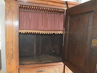 Antiek eiken kast met 2 deuren en 2 laden ca. 1m breed en ca. 1,8m hoog - afbeelding 8 van  9