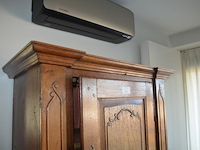 Antiek eiken kast met 2 deuren en 2 laden ca. 1m breed en ca. 1,8m hoog - afbeelding 9 van  9