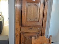 Antiek eiken kast met 2 deuren en 2 laden ca. 1m breed en ca. 1,8m hoog - afbeelding 2 van  9