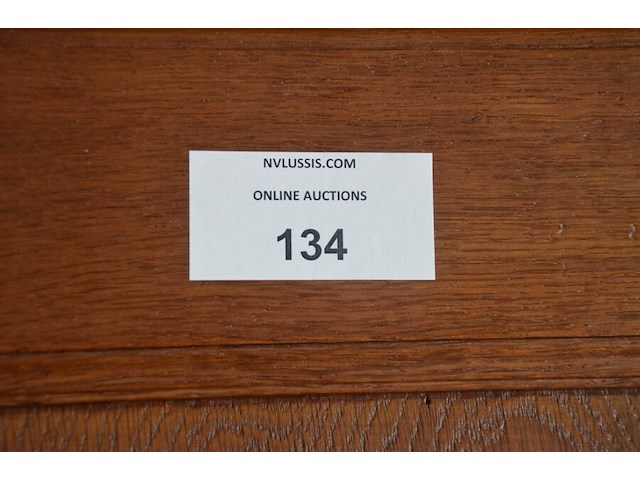 Antiek eiken kast met 2 deuren en 2 laden ca. 1m breed en ca. 1,8m hoog - afbeelding 3 van  9