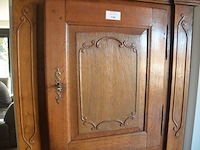 Antiek eiken kast met 2 deuren en 2 laden ca. 1m breed en ca. 1,8m hoog - afbeelding 7 van  9