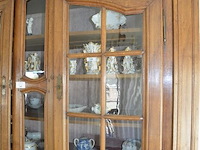 Antiek eiken kast met 2 deuren en 3 laden met opzet vitrine 2 deuren - afbeelding 5 van  12