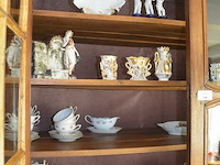 Antiek eiken kast met 2 deuren en 3 laden met opzet vitrine 2 deuren - afbeelding 7 van  12