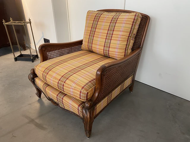 Antiek fauteuil met webbing - afbeelding 2 van  5
