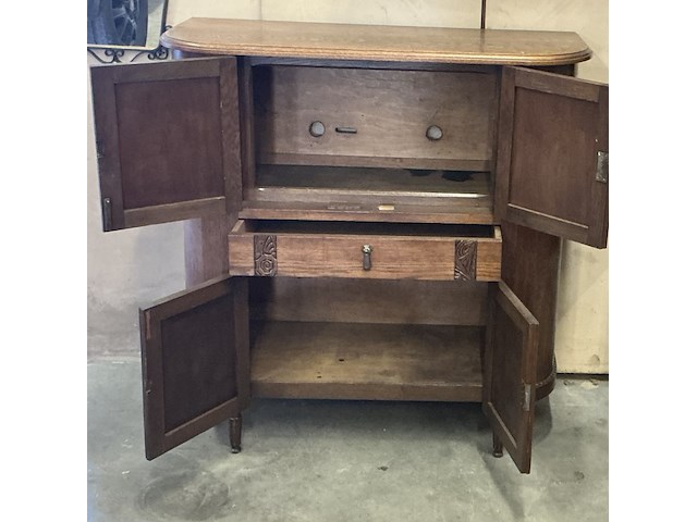 Antiek kastje, stereo en/ of barkastje. mooi gesculpteert - afbeelding 4 van  6