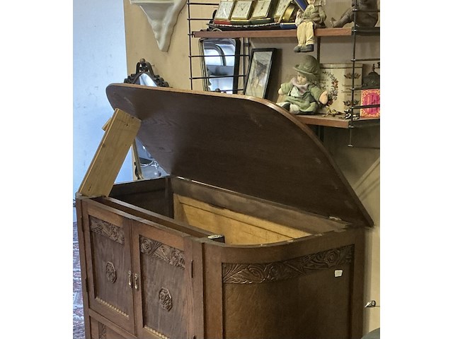 Antiek kastje, stereo en/ of barkastje. mooi gesculpteert - afbeelding 5 van  6