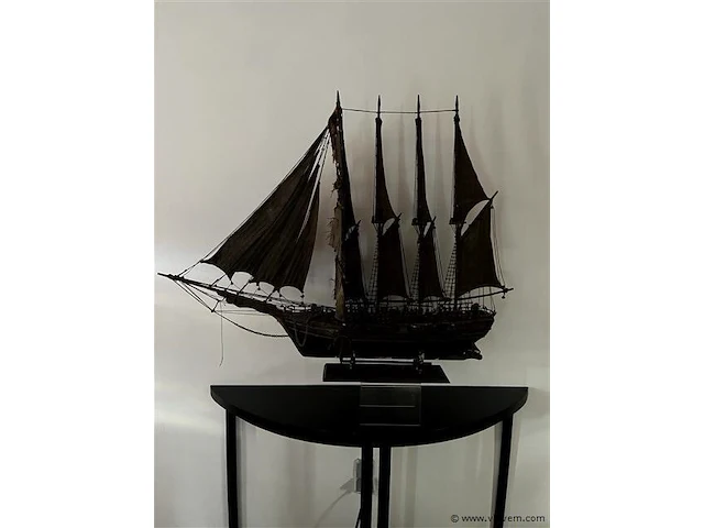 Antiek zeilschip groot model - afbeelding 1 van  2
