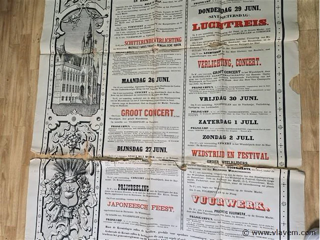 Antieke affiche uit 1899 - afbeelding 5 van  8